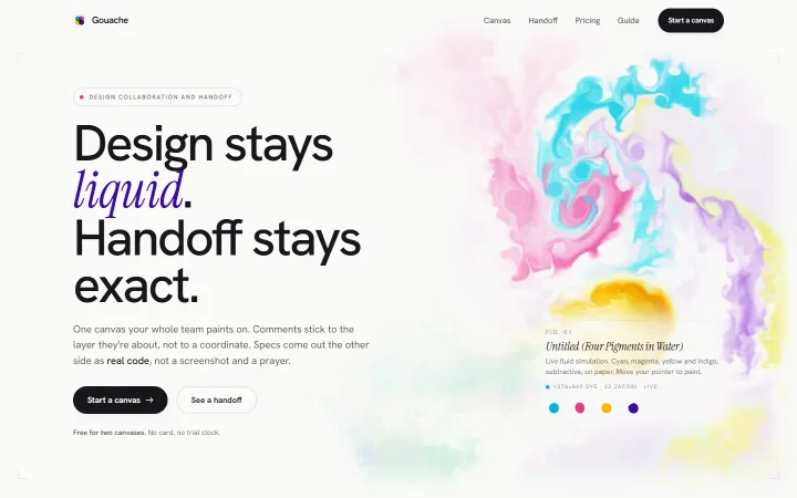 Gouache design collaboration website