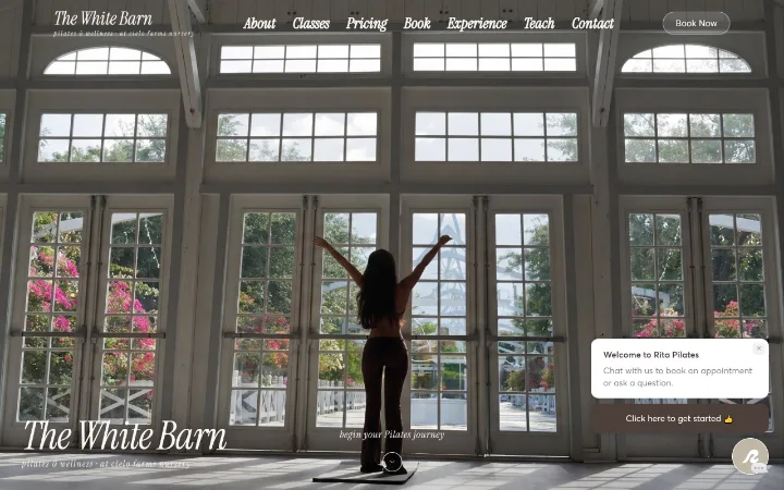The White Barn pilates studio website